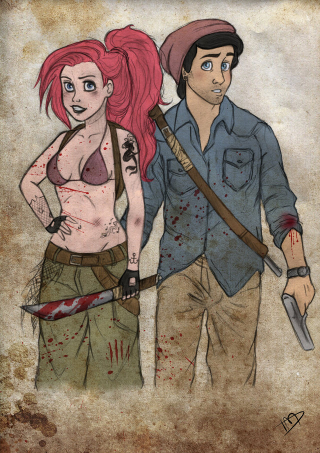 Illustration for article titled We're So Confused By This Disney/Walking Dead Mashup Art